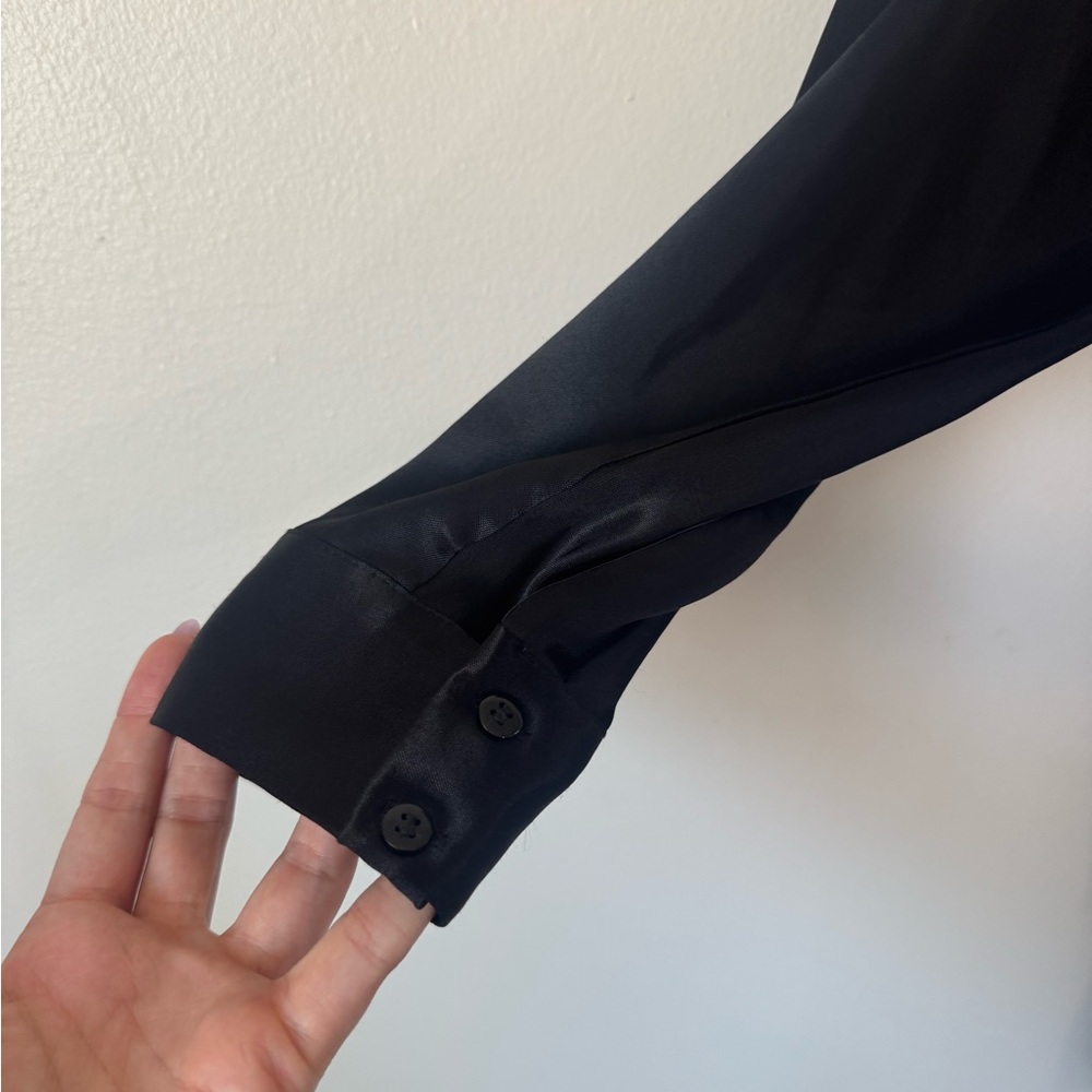 Zara Black Long Sleeve Wrap Dress - Picture 3 of 6